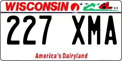 WI license plate 227XMA