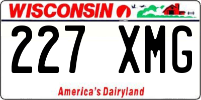 WI license plate 227XMG