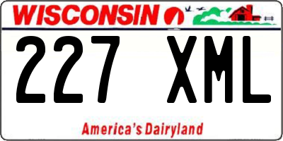 WI license plate 227XML