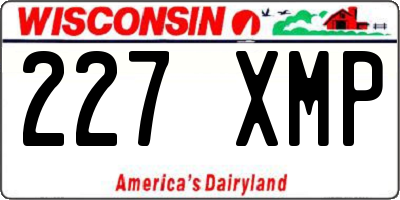 WI license plate 227XMP