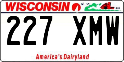 WI license plate 227XMW