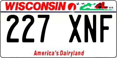 WI license plate 227XNF