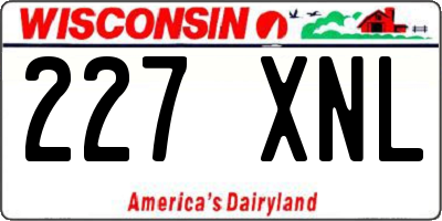 WI license plate 227XNL