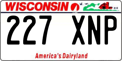 WI license plate 227XNP