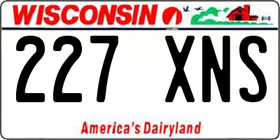 WI license plate 227XNS