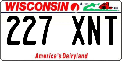 WI license plate 227XNT