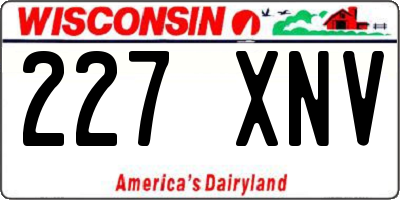 WI license plate 227XNV