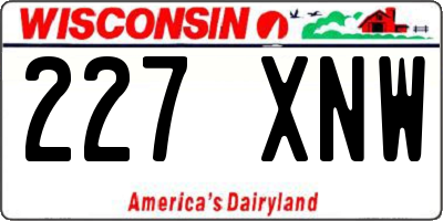 WI license plate 227XNW