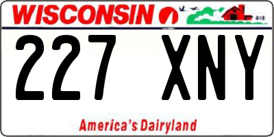WI license plate 227XNY