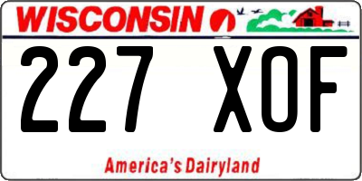 WI license plate 227XOF