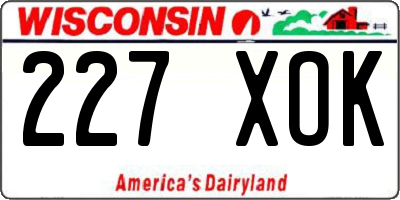 WI license plate 227XOK