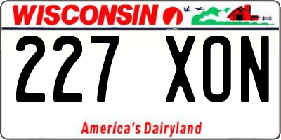 WI license plate 227XON