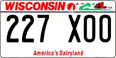 WI license plate 227XOO