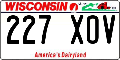 WI license plate 227XOV