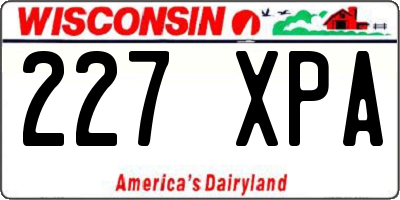 WI license plate 227XPA