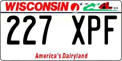 WI license plate 227XPF