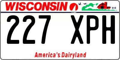 WI license plate 227XPH