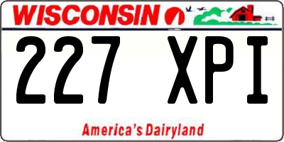 WI license plate 227XPI