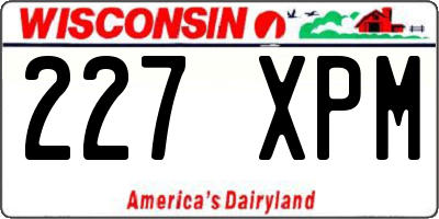 WI license plate 227XPM