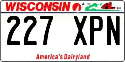 WI license plate 227XPN