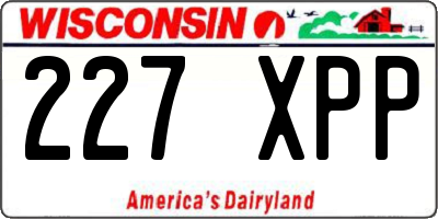WI license plate 227XPP