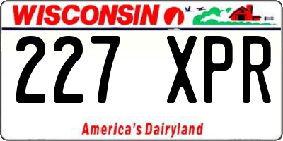 WI license plate 227XPR