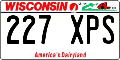 WI license plate 227XPS