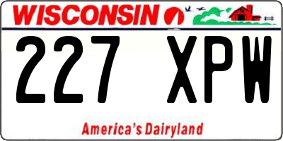 WI license plate 227XPW
