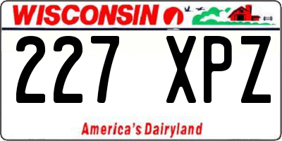 WI license plate 227XPZ