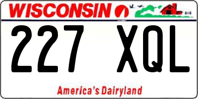 WI license plate 227XQL