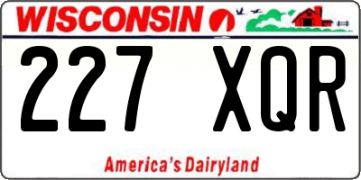 WI license plate 227XQR
