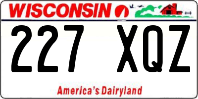 WI license plate 227XQZ
