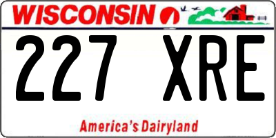 WI license plate 227XRE