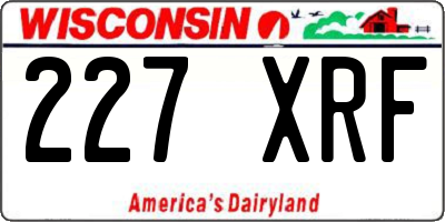 WI license plate 227XRF