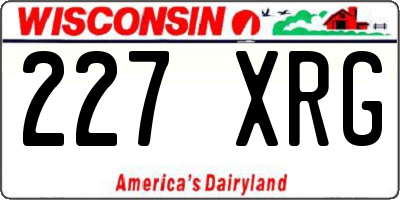 WI license plate 227XRG