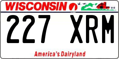 WI license plate 227XRM