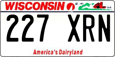 WI license plate 227XRN