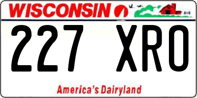 WI license plate 227XRO