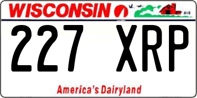 WI license plate 227XRP