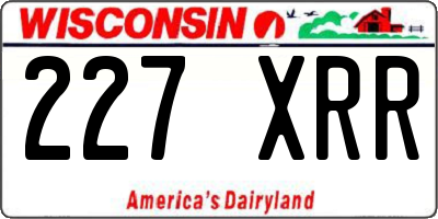WI license plate 227XRR
