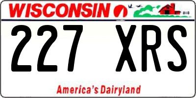 WI license plate 227XRS