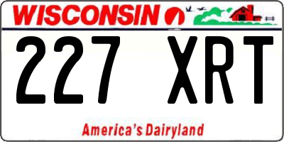 WI license plate 227XRT