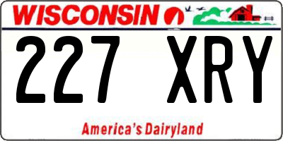 WI license plate 227XRY