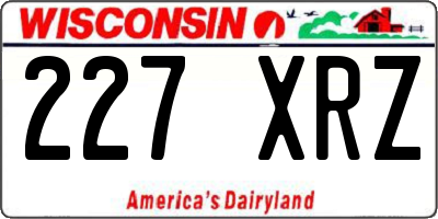 WI license plate 227XRZ