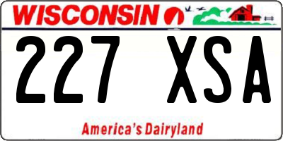 WI license plate 227XSA