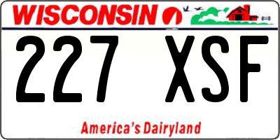 WI license plate 227XSF