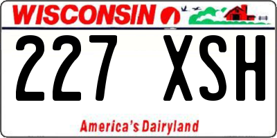 WI license plate 227XSH