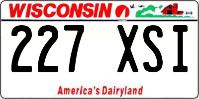 WI license plate 227XSI