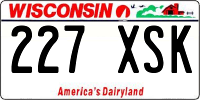 WI license plate 227XSK