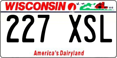 WI license plate 227XSL